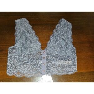 Free People Heartbreaker Brami Lace Bra Women M Charcoal Plum Snap Front SGN1564